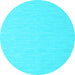 Round Abstract Light Blue Contemporary Rug, con562lblu