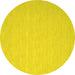 Round Abstract Yellow Contemporary Rug, con563yw