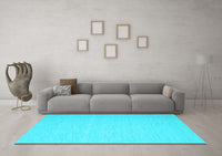 Machine Washable Abstract Light Blue Contemporary Rug, wshcon563lblu