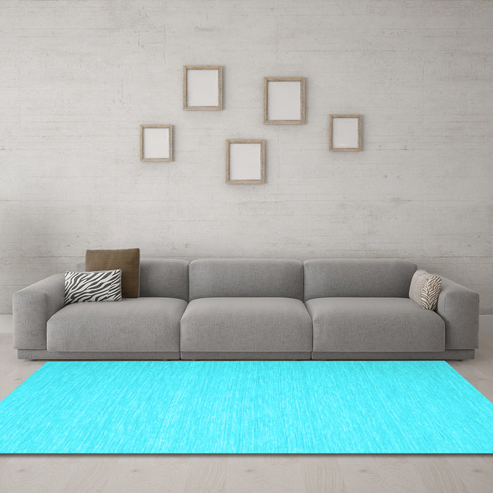 Machine Washable Abstract Light Blue Contemporary Rug in a Living Room, wshcon563lblu