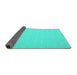 Sideview of Abstract Turquoise Contemporary Rug, con563turq