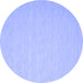 Round Abstract Blue Contemporary Rug, con563blu