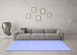 Machine Washable Abstract Blue Contemporary Rug in a Living Room, wshcon563blu