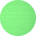 Round Abstract Emerald Green Contemporary Rug, con563emgrn