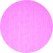 Round Abstract Pink Contemporary Rug, con563pnk