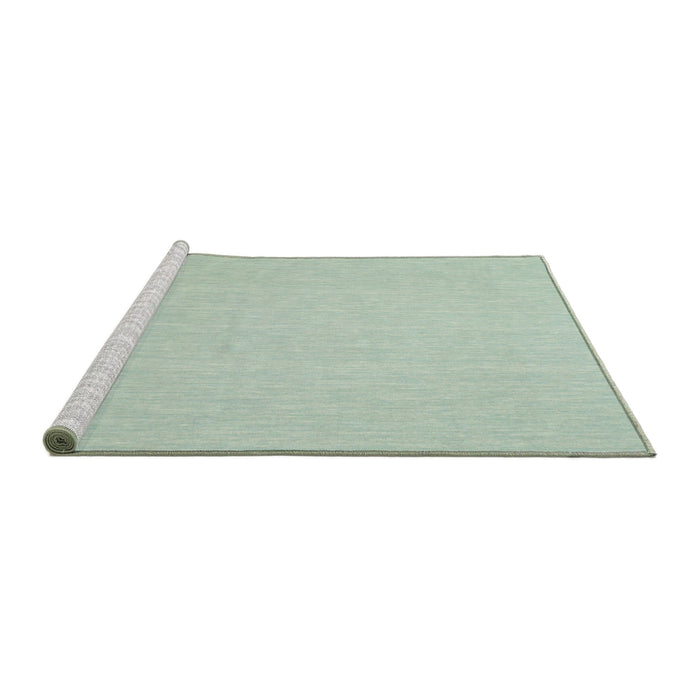 Serging Thickness of Machine Washable Contemporary Green Rug, wshcon564