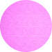 Round Machine Washable Abstract Pink Contemporary Rug, wshcon564pnk