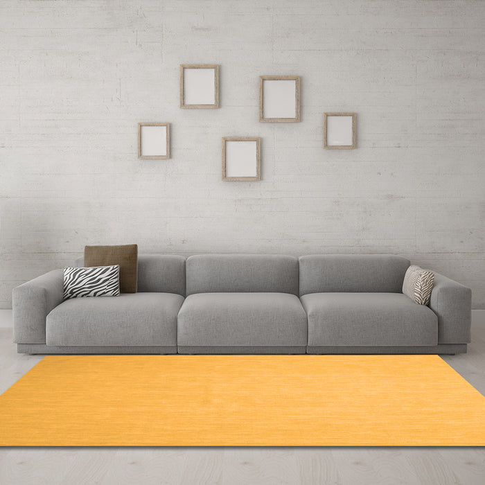 Machine Washable Abstract Orange Contemporary Area Rugs in a Living Room, wshcon564org