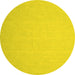 Round Abstract Yellow Contemporary Rug, con564yw