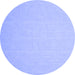 Round Abstract Blue Contemporary Rug, con564blu