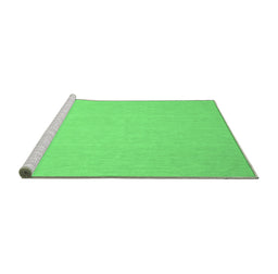 Sideview of Machine Washable Abstract Emerald Green Contemporary Area Rugs, wshcon564emgrn