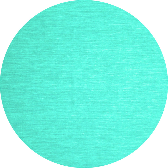 Round Abstract Turquoise Contemporary Rug, con564turq