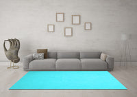 Machine Washable Abstract Light Blue Contemporary Rug, wshcon564lblu