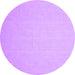 Round Machine Washable Abstract Purple Contemporary Area Rugs, wshcon564pur