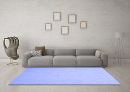 Machine Washable Abstract Blue Contemporary Rug in a Living Room, wshcon564blu