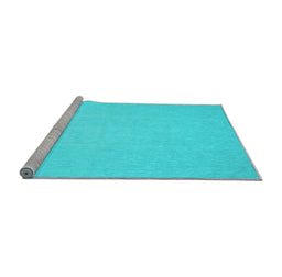 Sideview of Machine Washable Abstract Light Blue Contemporary Rug, wshcon564lblu
