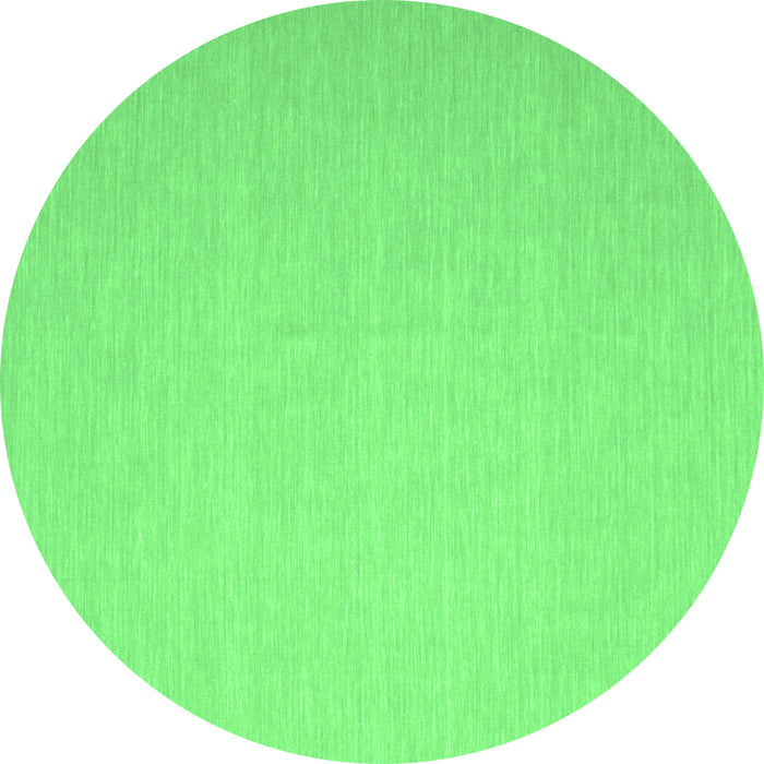 Round Abstract Emerald Green Contemporary Rug, con564emgrn