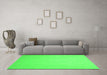 Machine Washable Abstract Green Contemporary Area Rugs in a Living Room,, wshcon564grn