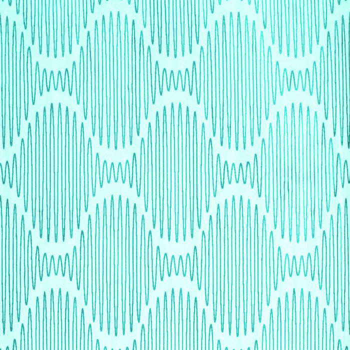 Square Machine Washable Abstract Turquoise Contemporary Area Rugs, wshcon565turq