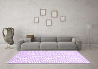 Machine Washable Abstract Purple Contemporary Rug, wshcon565pur