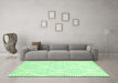 Machine Washable Abstract Green Contemporary Area Rugs in a Living Room,, wshcon565grn