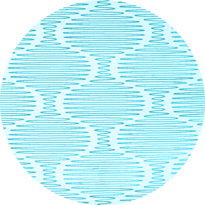 Round Abstract Light Blue Contemporary Rug, con565lblu
