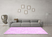 Machine Washable Abstract Pink Contemporary Rug in a Living Room, wshcon565pnk