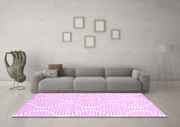 Machine Washable Abstract Pink Contemporary Rug, wshcon565pnk