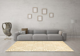 Machine Washable Abstract Brown Contemporary Rug in a Living Room,, wshcon565brn
