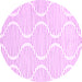 Round Abstract Pink Contemporary Rug, con565pnk