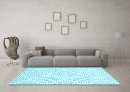 Machine Washable Abstract Light Blue Contemporary Rug in a Living Room, wshcon565lblu