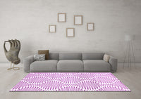 Machine Washable Abstract Pink Contemporary Rug, wshcon566pnk