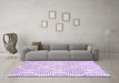 Machine Washable Abstract Purple Contemporary Area Rugs in a Living Room, wshcon566pur