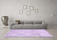 Machine Washable Abstract Purple Contemporary Rug, wshcon566pur