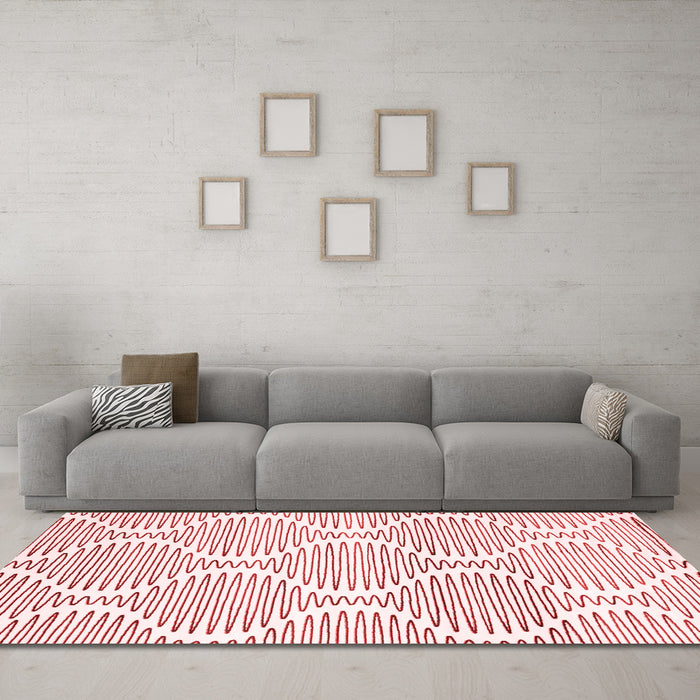 Contemporary Red Washable Rugs