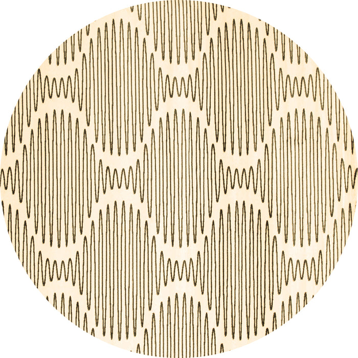 Round Abstract Brown Contemporary Rug, con566brn