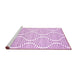 Sideview of Machine Washable Abstract Pink Contemporary Rug, wshcon566pnk