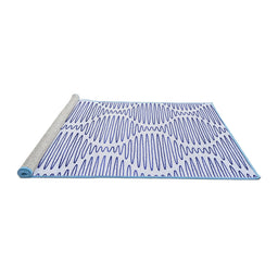 Sideview of Machine Washable Abstract Blue Contemporary Rug, wshcon566blu