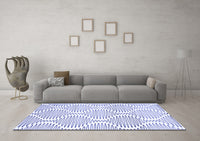 Machine Washable Abstract Blue Contemporary Rug, wshcon566blu