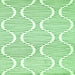 Round Machine Washable Abstract Green Contemporary Area Rugs, wshcon566grn