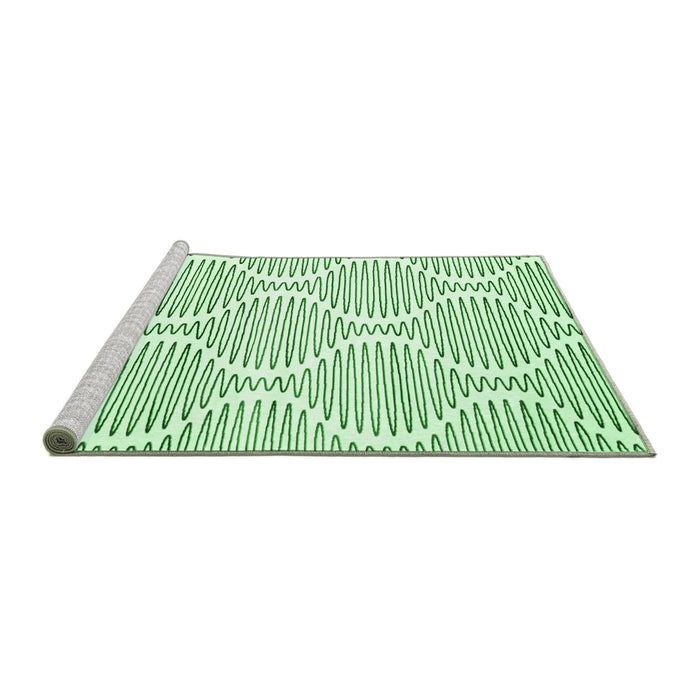 Sideview of Machine Washable Abstract Emerald Green Contemporary Area Rugs, wshcon566emgrn