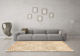 Machine Washable Abstract Orange Contemporary Area Rugs in a Living Room, wshcon566org
