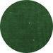 Round Abstract Emerald Green Contemporary Rug, con567emgrn