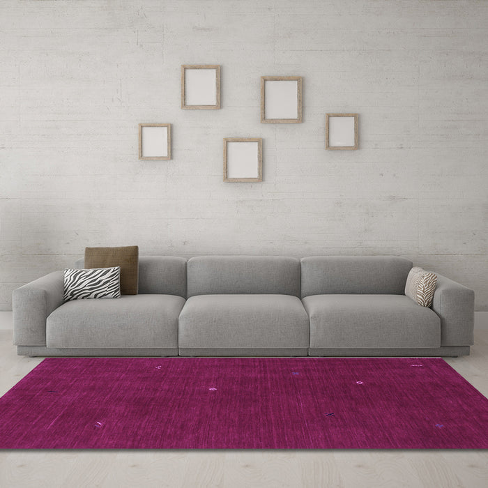 Machine Washable Abstract Purple Contemporary Area Rugs in a Living Room, wshcon567pur