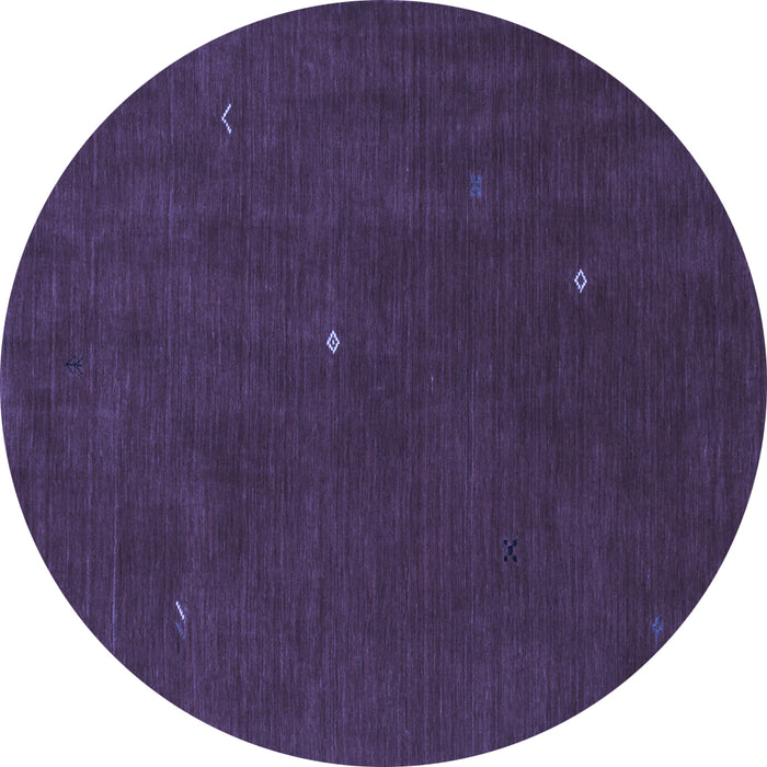 Round Abstract Blue Contemporary Rug, con567blu
