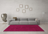 Machine Washable Abstract Pink Contemporary Rug, wshcon567pnk