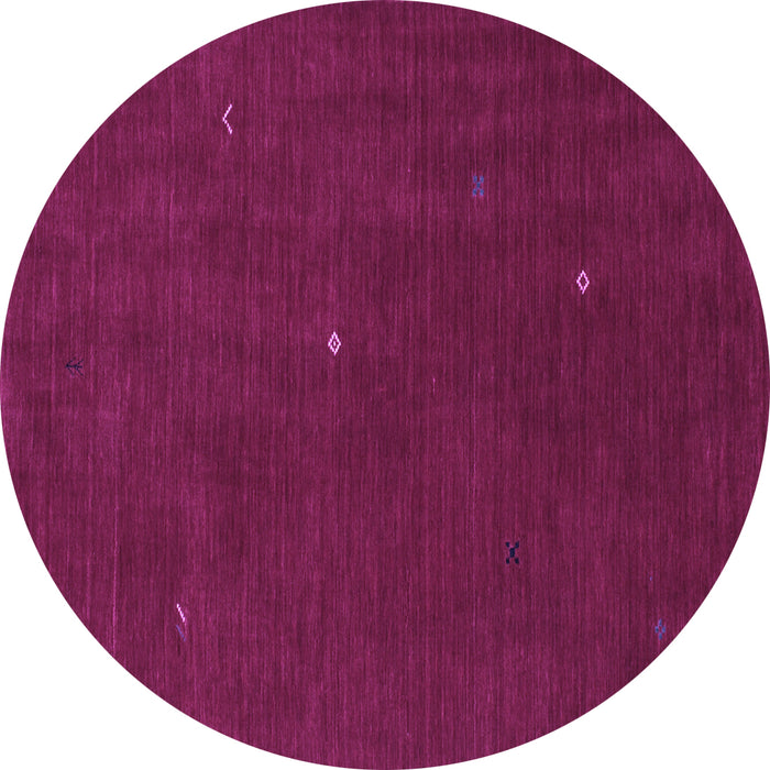 Round Abstract Purple Contemporary Rug, con567pur