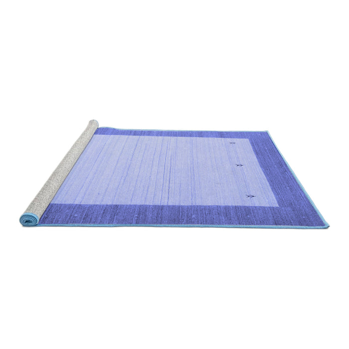Sideview of Machine Washable Solid Blue Modern Rug, wshcon568blu