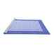 Sideview of Machine Washable Solid Blue Modern Rug, wshcon568blu
