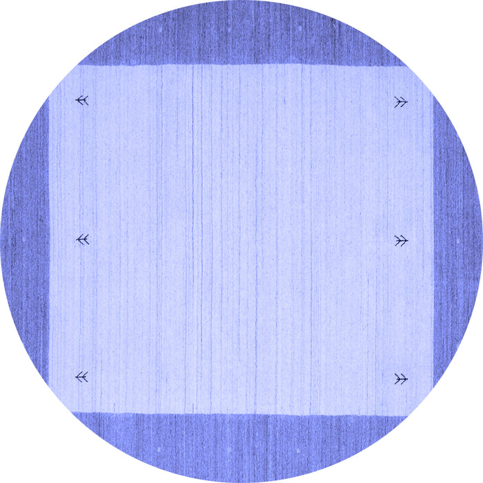 Round Solid Blue Modern Rug, con568blu